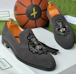 Grey Gucci Suede Dress Shoes