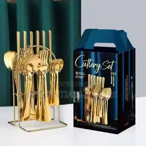 Gold Plated Stainless Steel Complete Cutlery 24