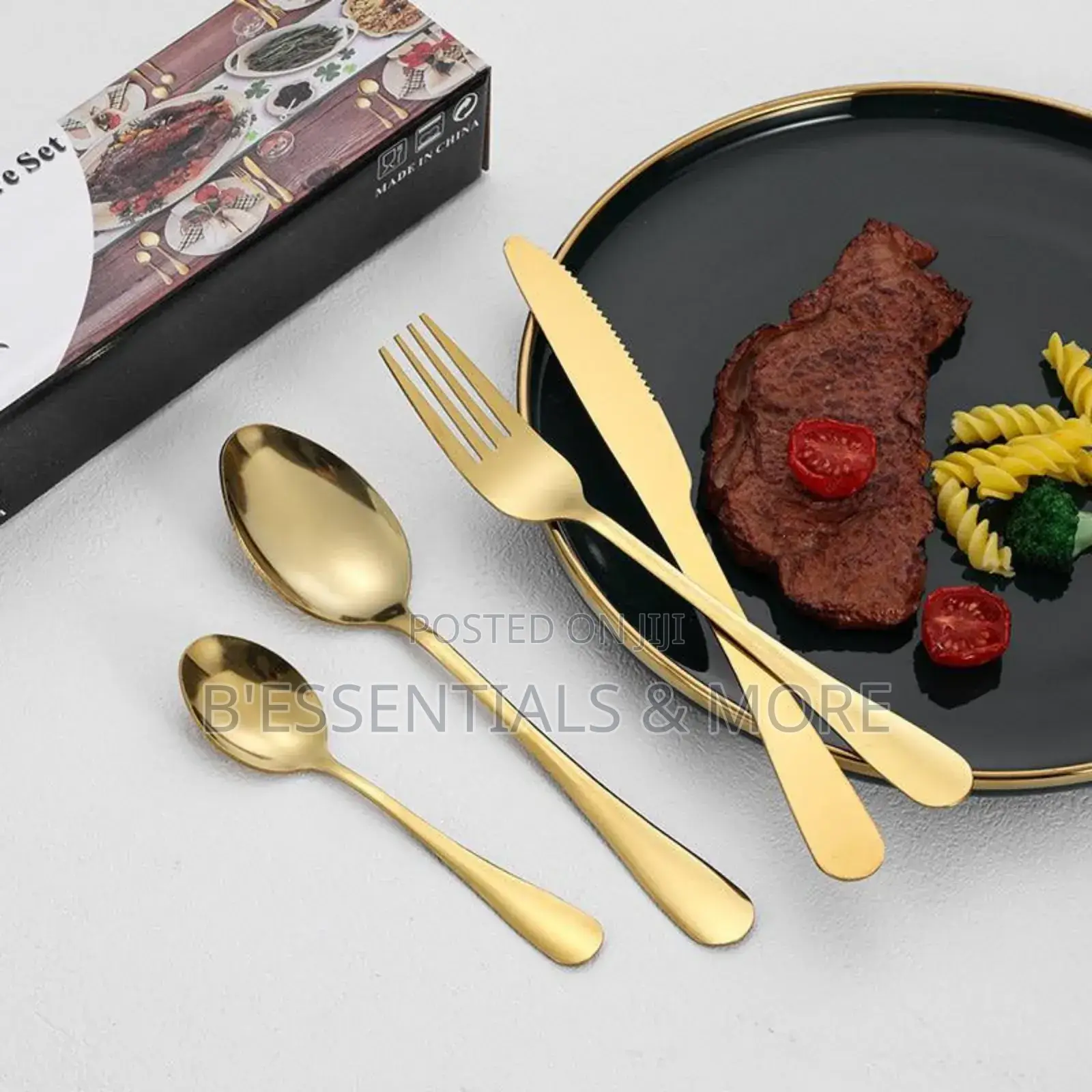 Gold Plated Stainless Steel Complete Cutlery 24
