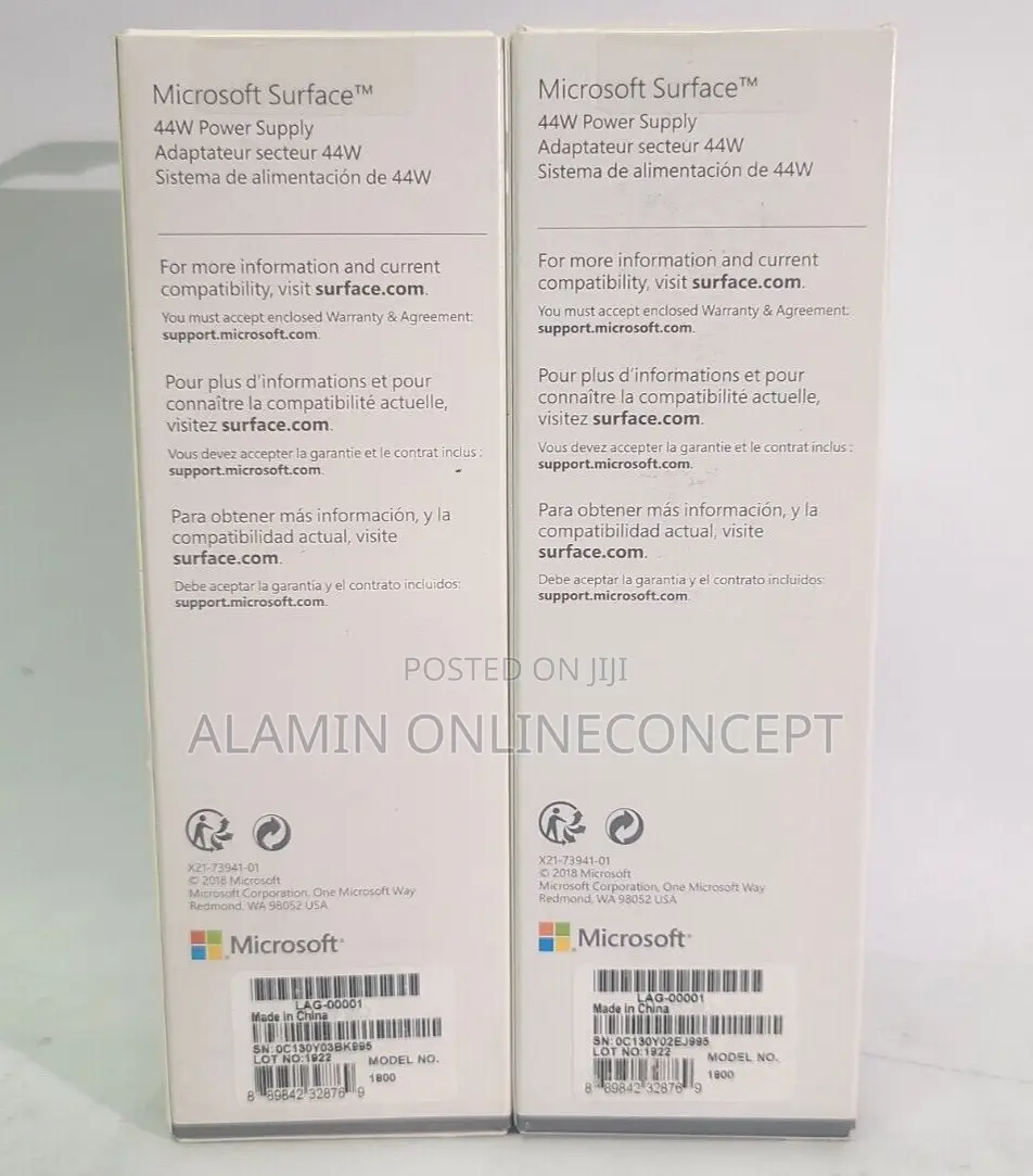 Microsoft Surface 44w Model 1800 Power Supplies Sealed