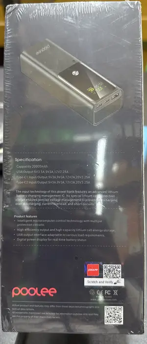 Poolee 20000mah Laptop Powerbank 65watt