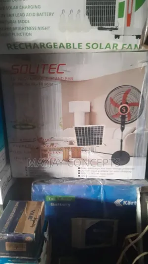 18" Solitec Rechargeable Ac/Dc Solar Fan+Panel+Bulb