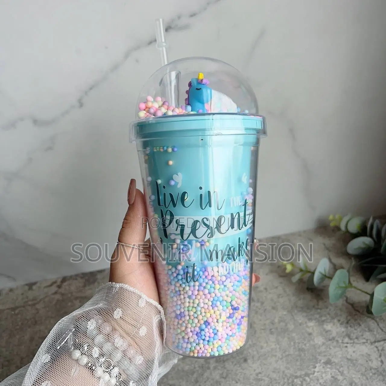 Capricorn Fancy Cup With Straw