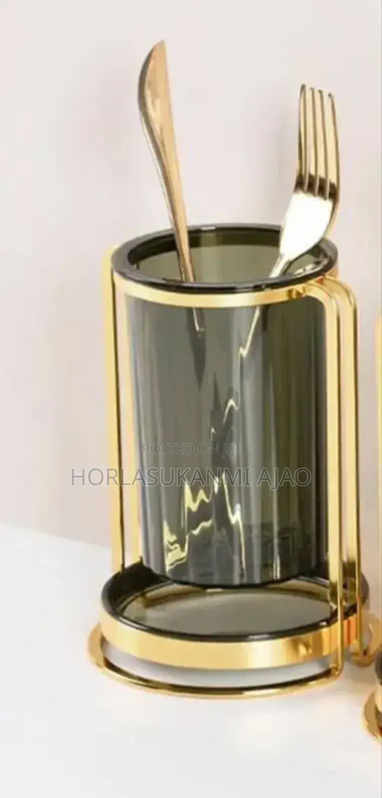 Luxury Acrylic Gold Cutlery Rack.