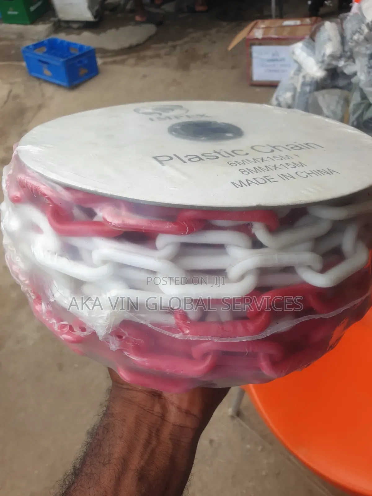 8mm Plastic Chain - Es-ch02 - Red & White