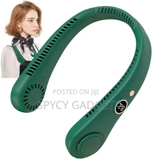 Rechargeable Neck Hanging Fan With Digital Led Display