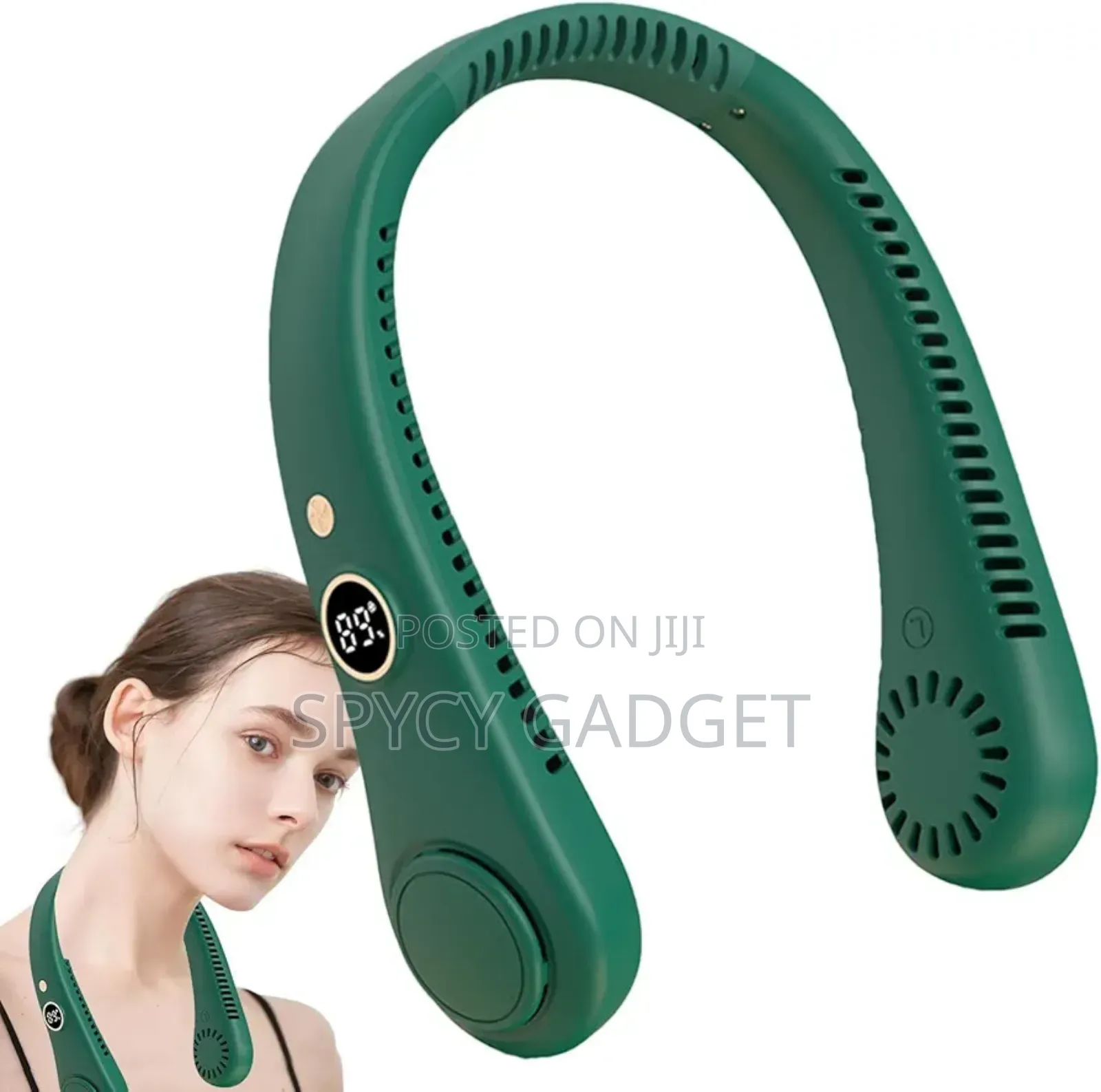 Rechargeable Neck Hanging Fan With Digital Led Display