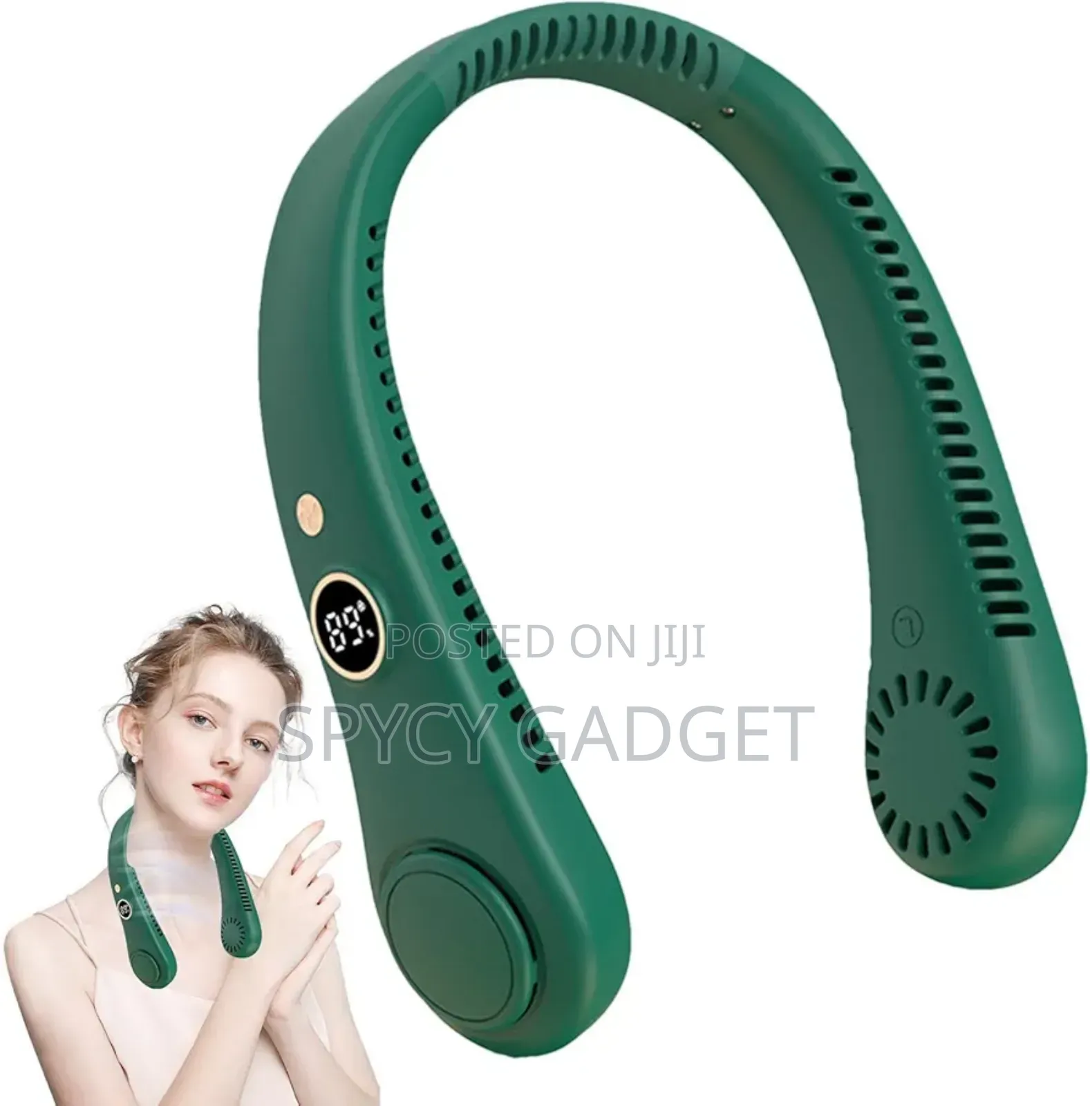 Rechargeable Neck Hanging Fan With Digital Led Display