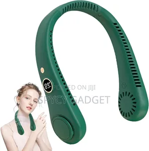 Rechargeable Neck Hanging Fan With Digital Led Display