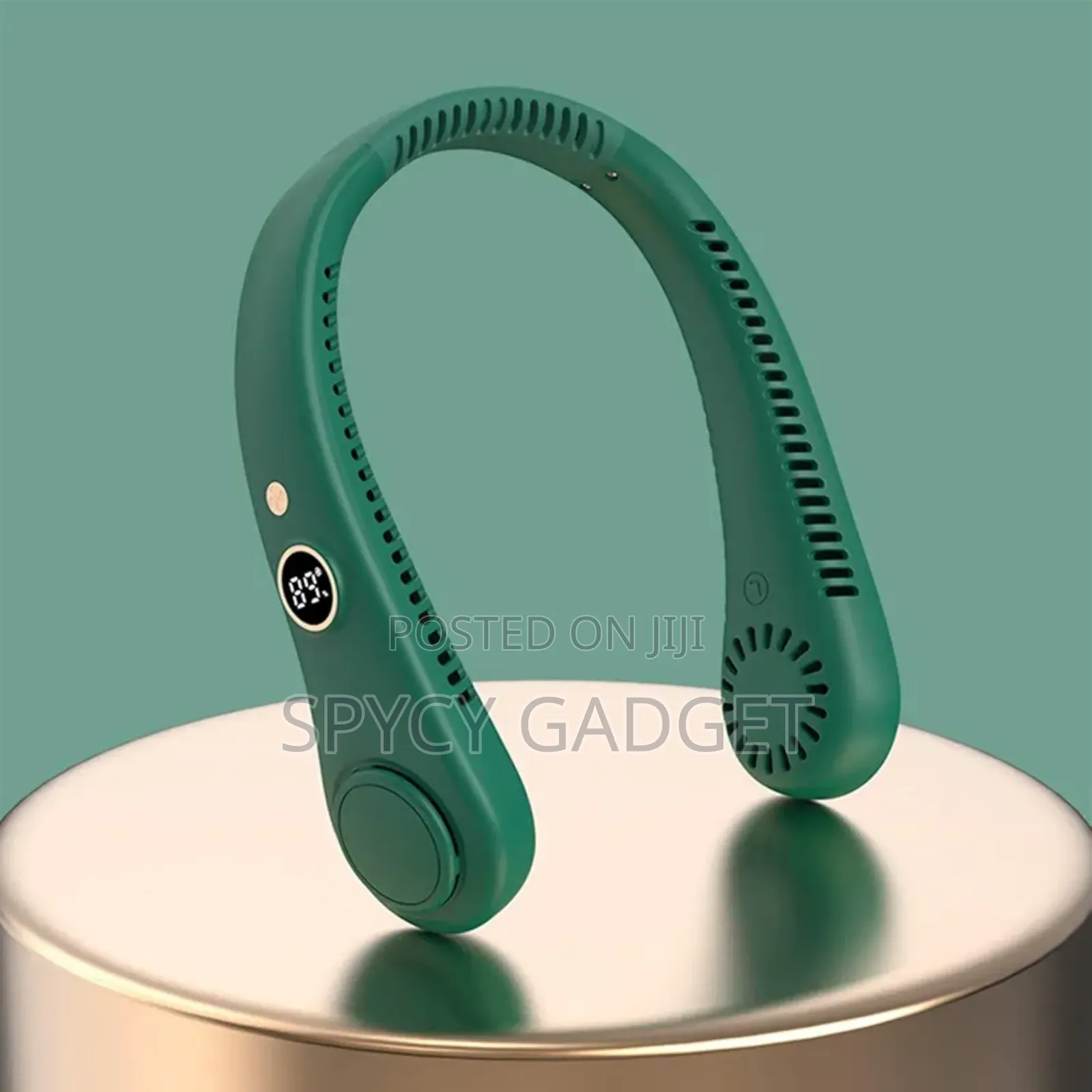 Rechargeable Neck Hanging Fan With Digital Led Display