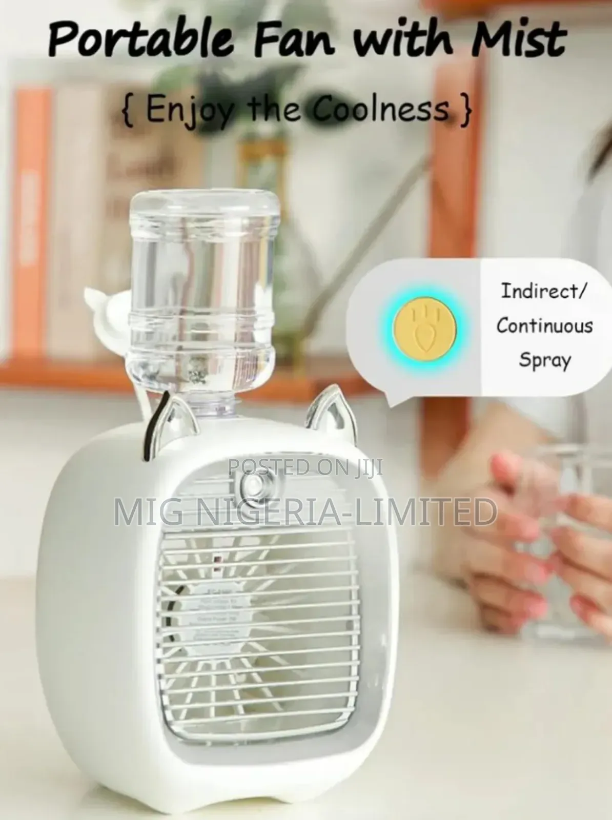 Mini Table Fan, Usb Rechargeable Humidifier,Water Cool Fan