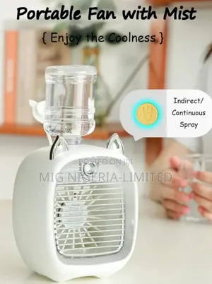 Mini Table Fan, Usb Rechargeable Humidifier,Water Cool Fan