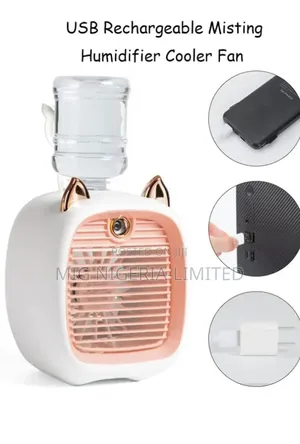 Mini Table Fan, Usb Rechargeable Humidifier,Water Cool Fan