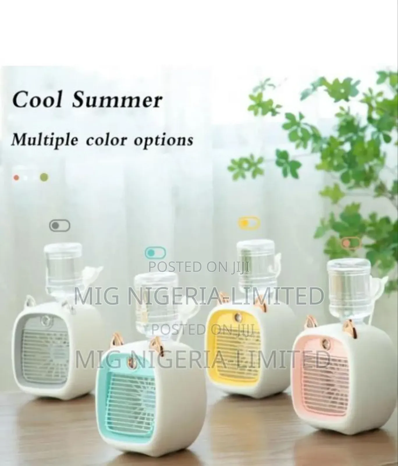 Mini Table Fan, Usb Rechargeable Humidifier,Water Cool Fan