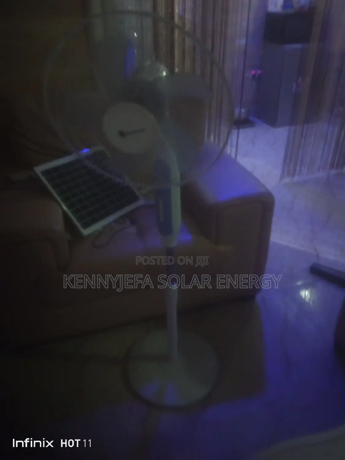 16inches Rechargeable Plus Solar Fan With It Panel Adapter