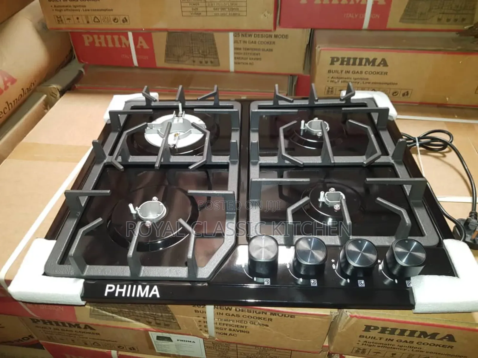 4 Burner Black Steel Cooker