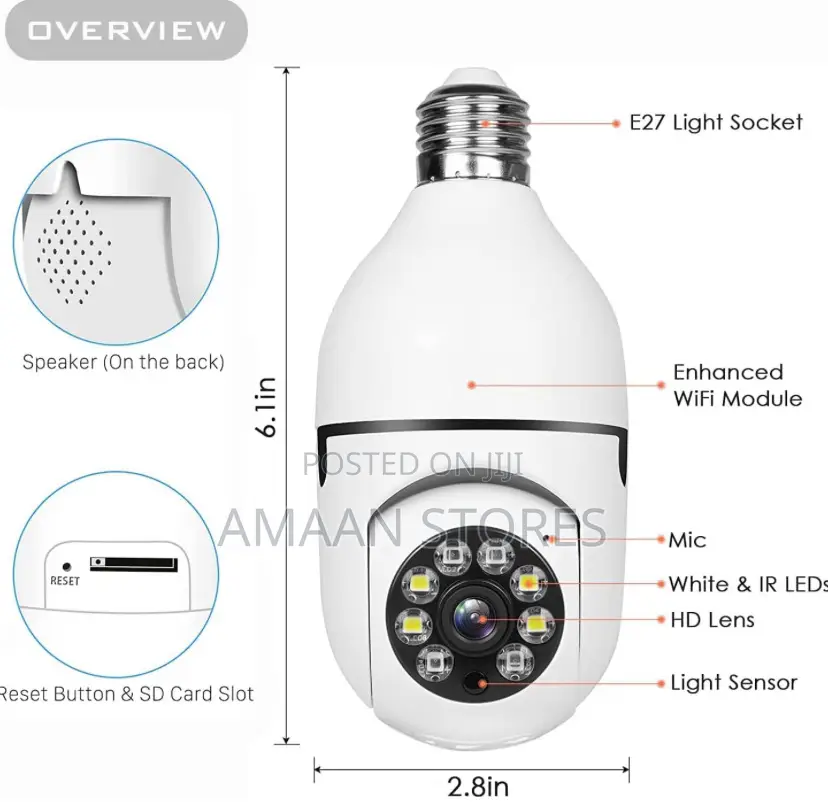 360° Light Bulb Security Camera