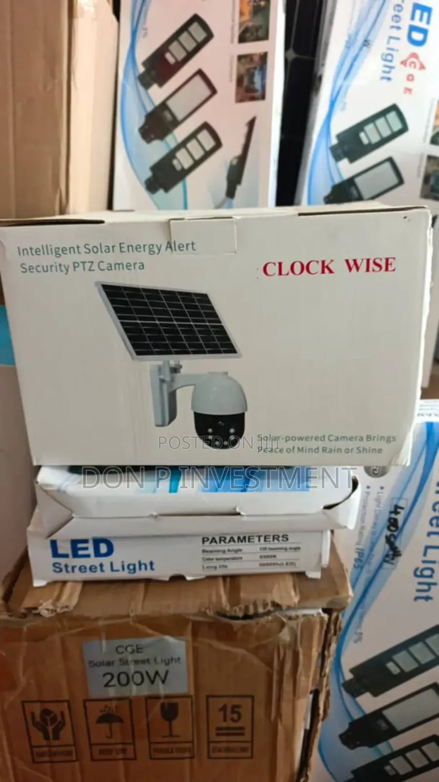 PTZ Intelligent Solar Energy Alert Camera Clock Wise