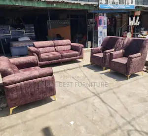 Set of Well Manufactured Upholstery Fabric Sofa Chairs