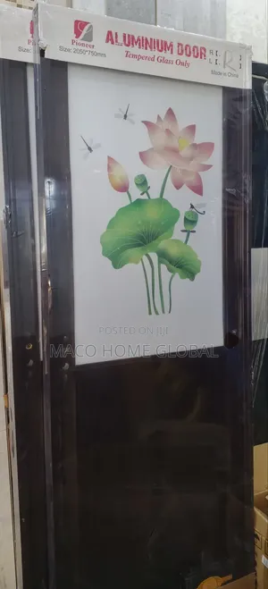 Aluminum Tampered Half Glass Toilet Door