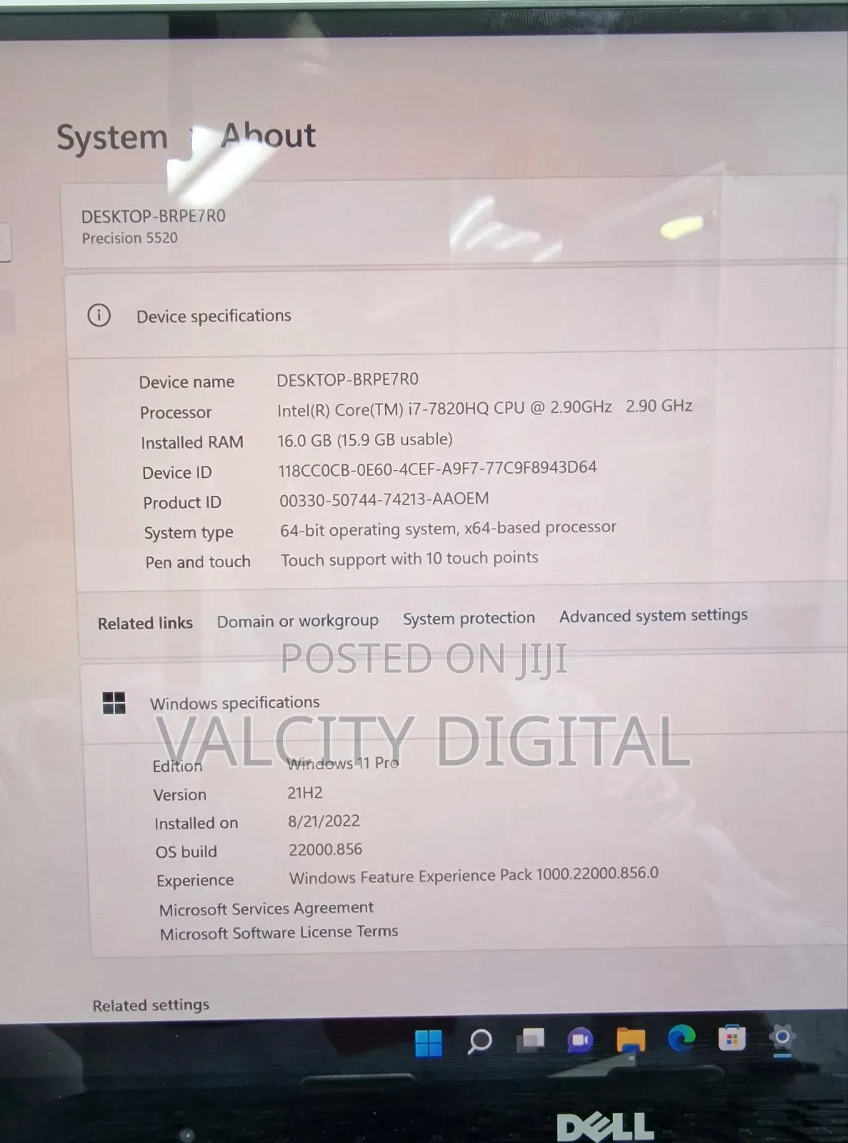 Laptop Dell Precision 5520 16GB Intel Core i7 SSD 512GB