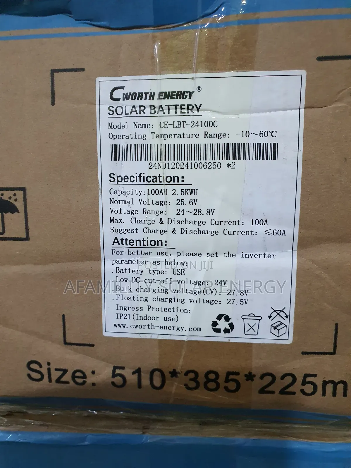 Cworth 2.5kwh Lithium Battery