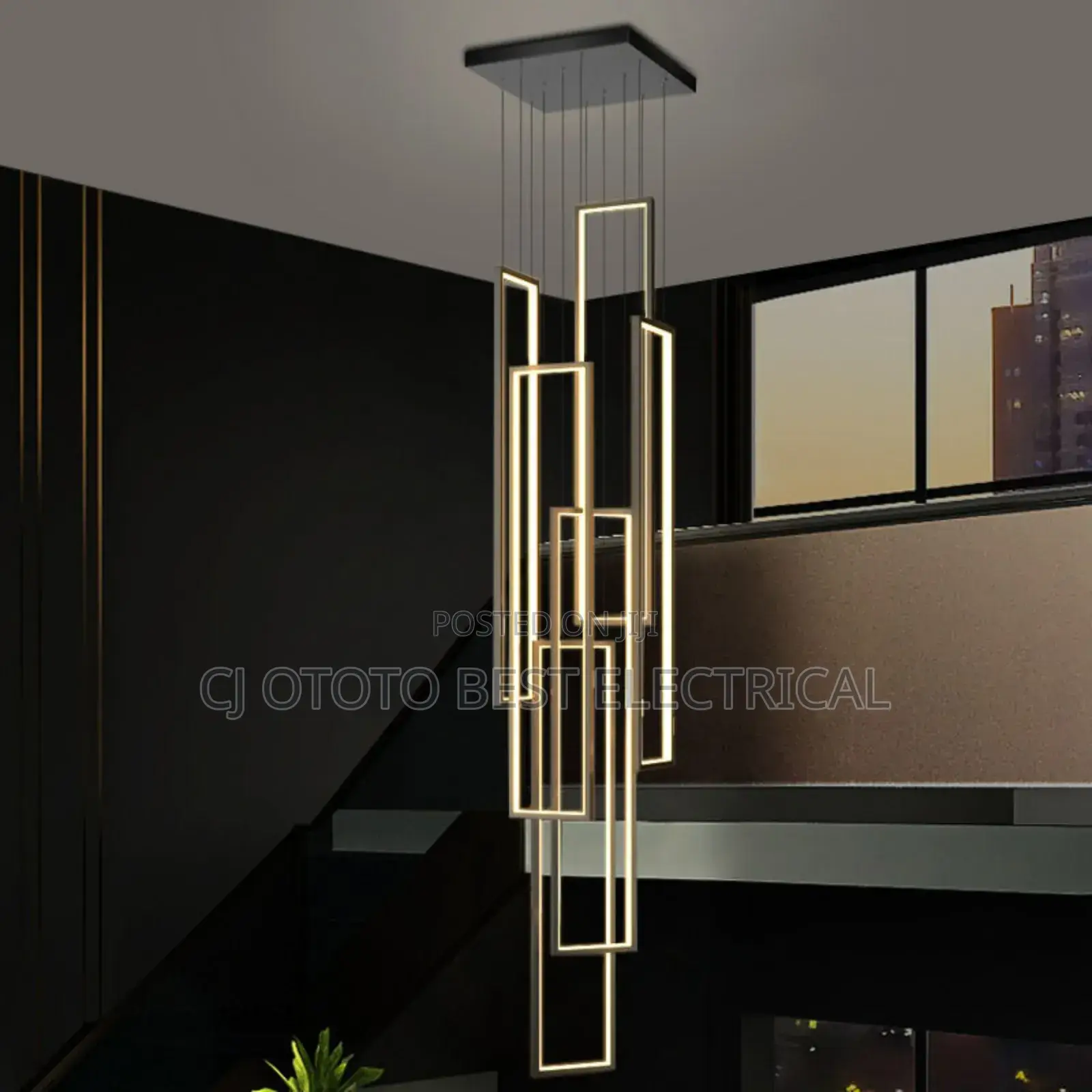 Staircase Led Drop Light, Gold and Black Body Available