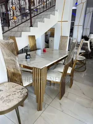 Brand New and Imported Quality Marble Dining Table by 6 