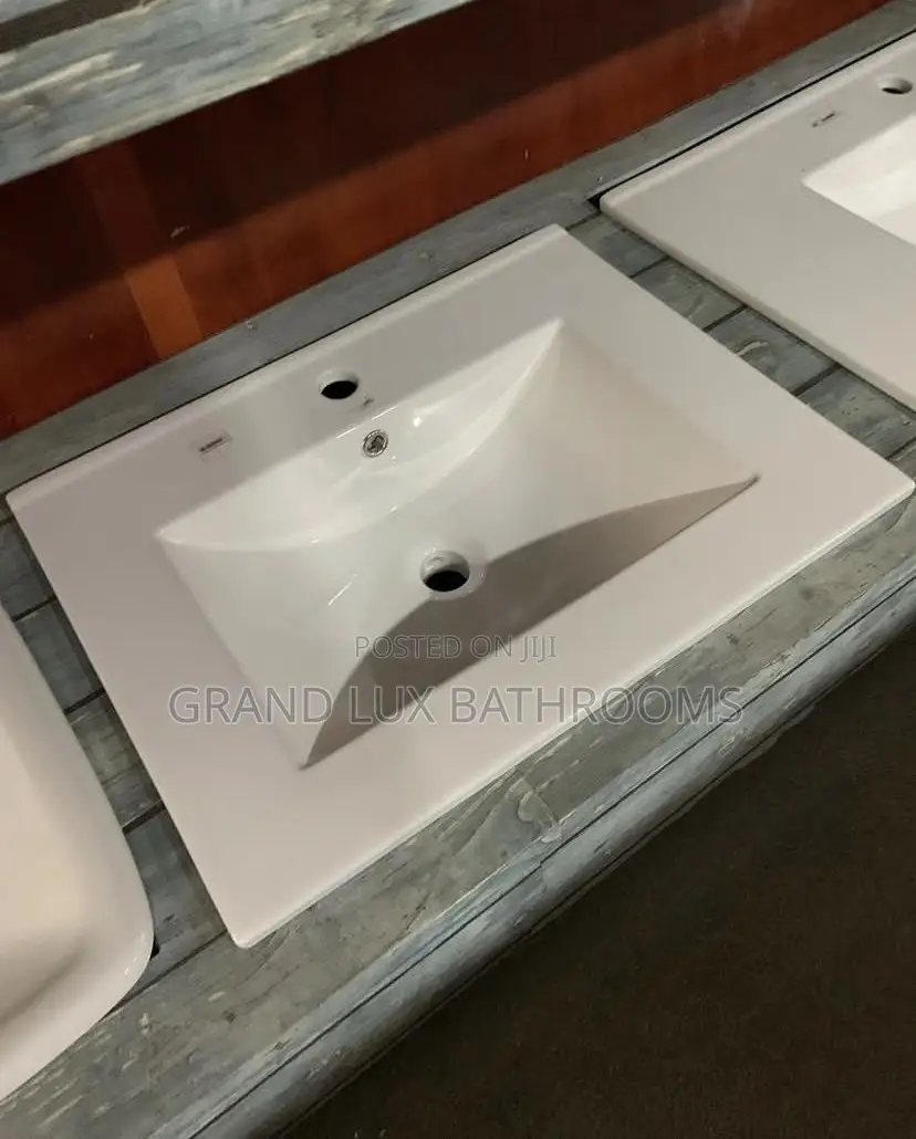 Modern Rectangular Ceramic Drop-in Basin With Overflow