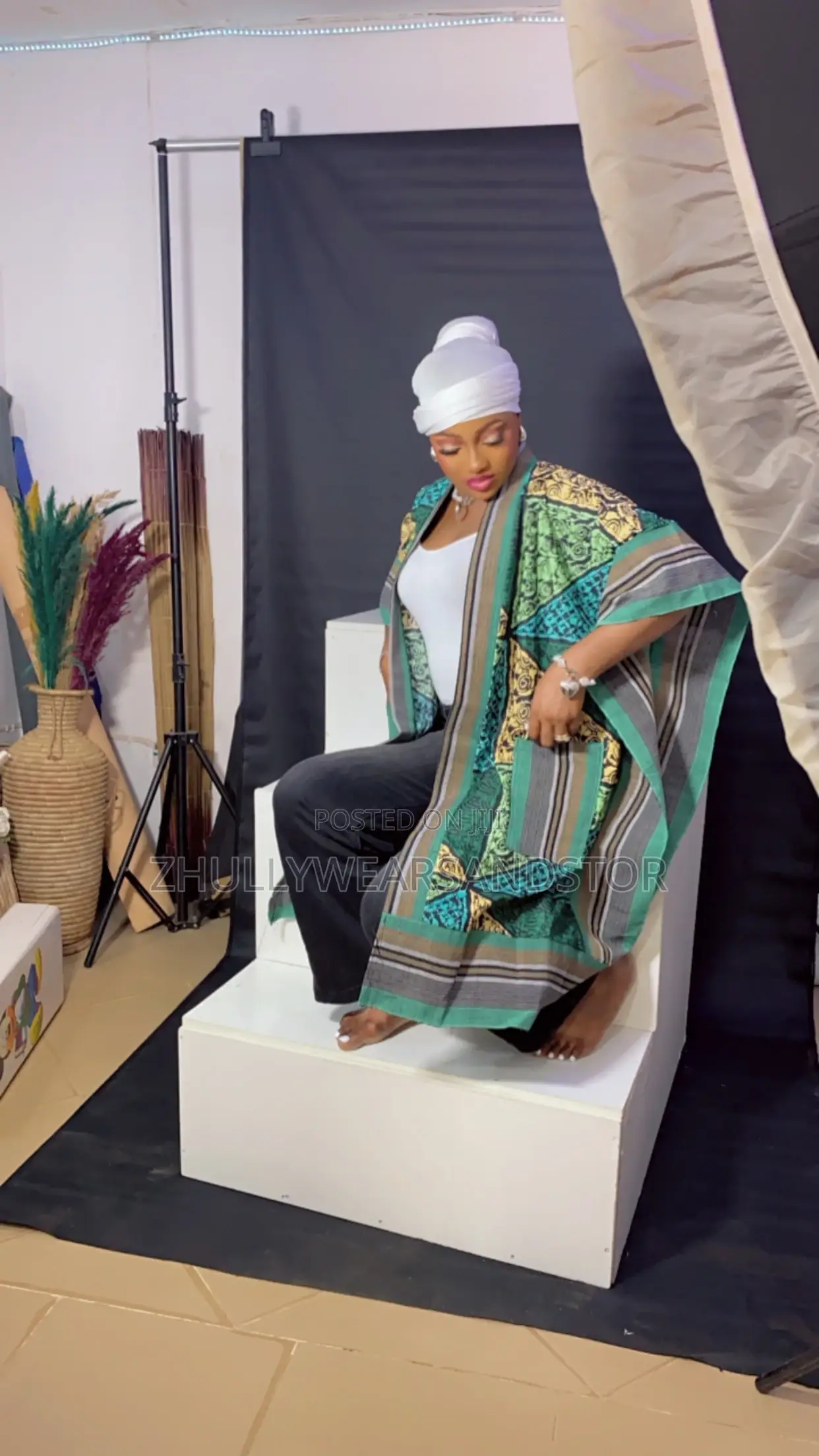 Aso Oke and Ankara Fabric Kimono Jacket