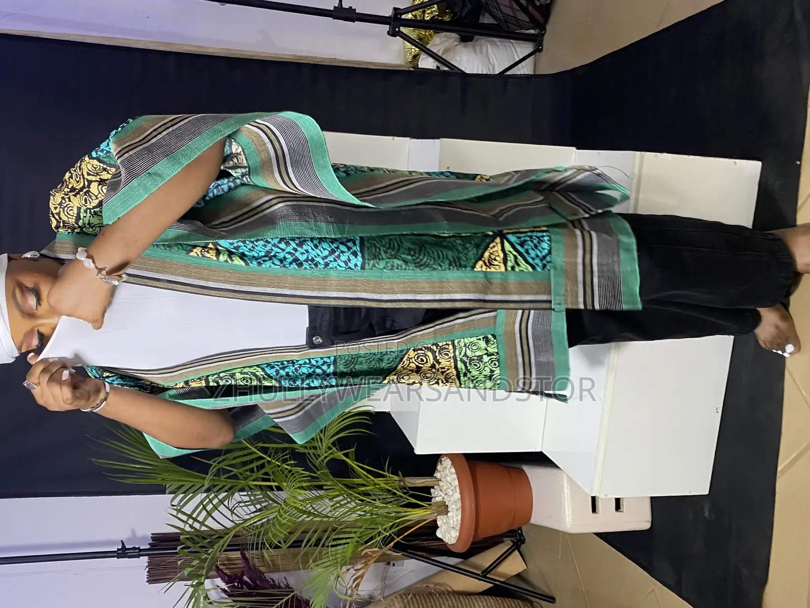 Aso Oke and Ankara Fabric Kimono Jacket