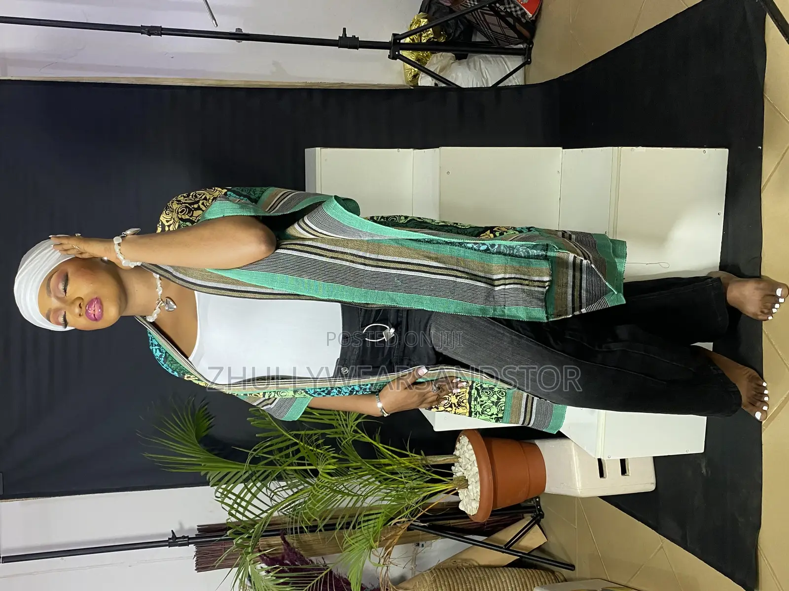 Aso Oke and Ankara Fabric Kimono Jacket