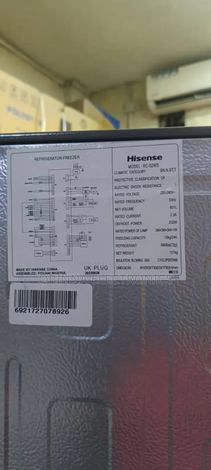 Brand New Hisense Side-Side 514l Fridge>Dispenser>Ice Maker>