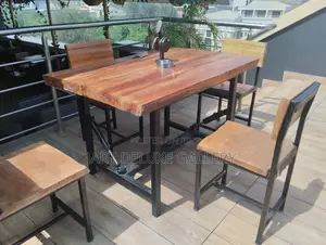 Metal Framed Live-Edge Furniture Set