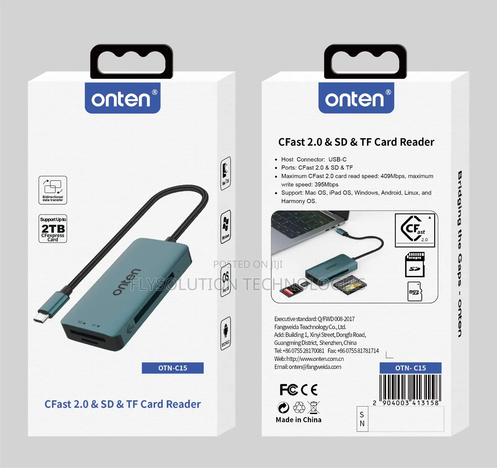 Onten Ont-C15 Cfast 2.0 Sd Tf Card Reader