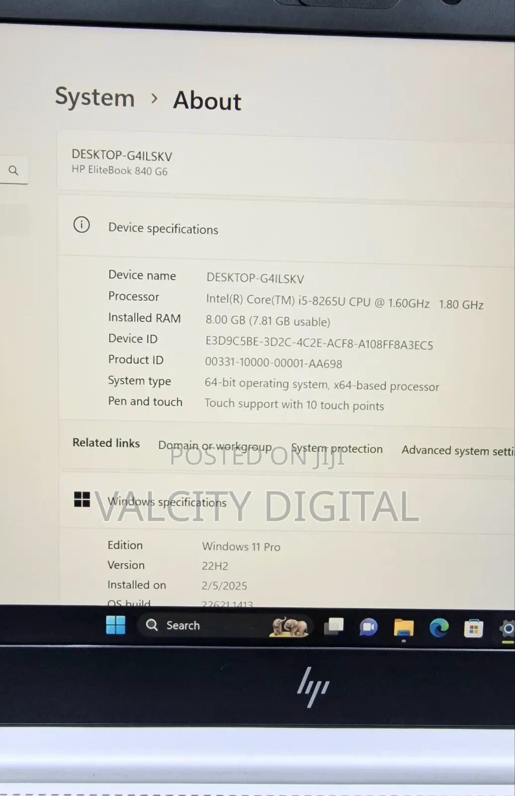 Laptop HP EliteBook 840 G6 8GB Intel Core i5 SSD 256GB