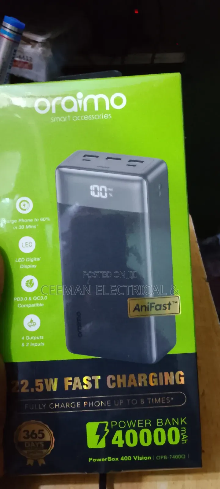 40000arms Oraimo Power Bank