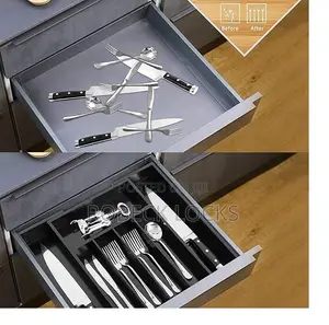 Adjustable Bamboo Silverware Drawer Insert