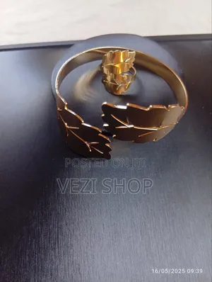 Golden Plated Bangle Set With Ring