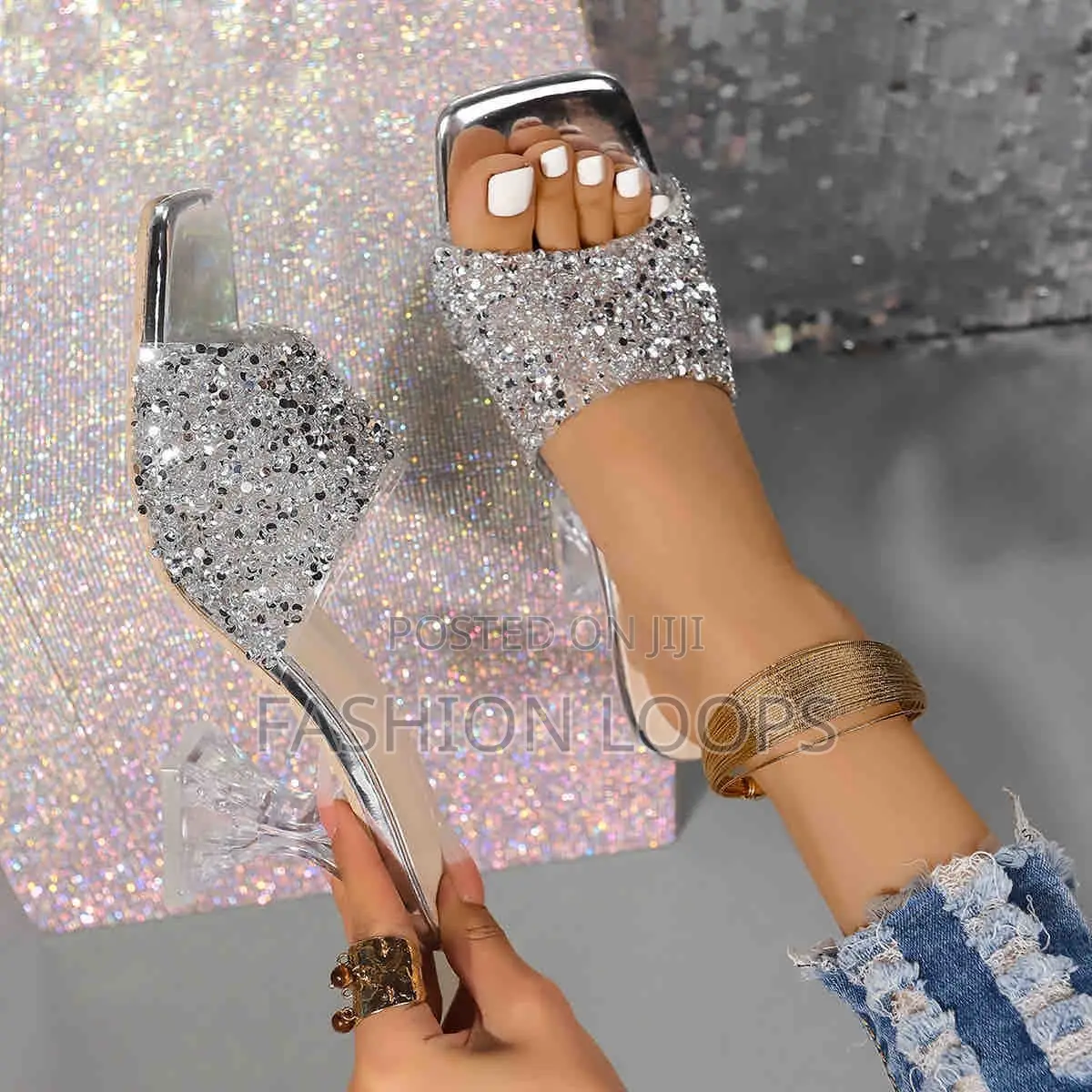 Transparent Rhinestones Heel