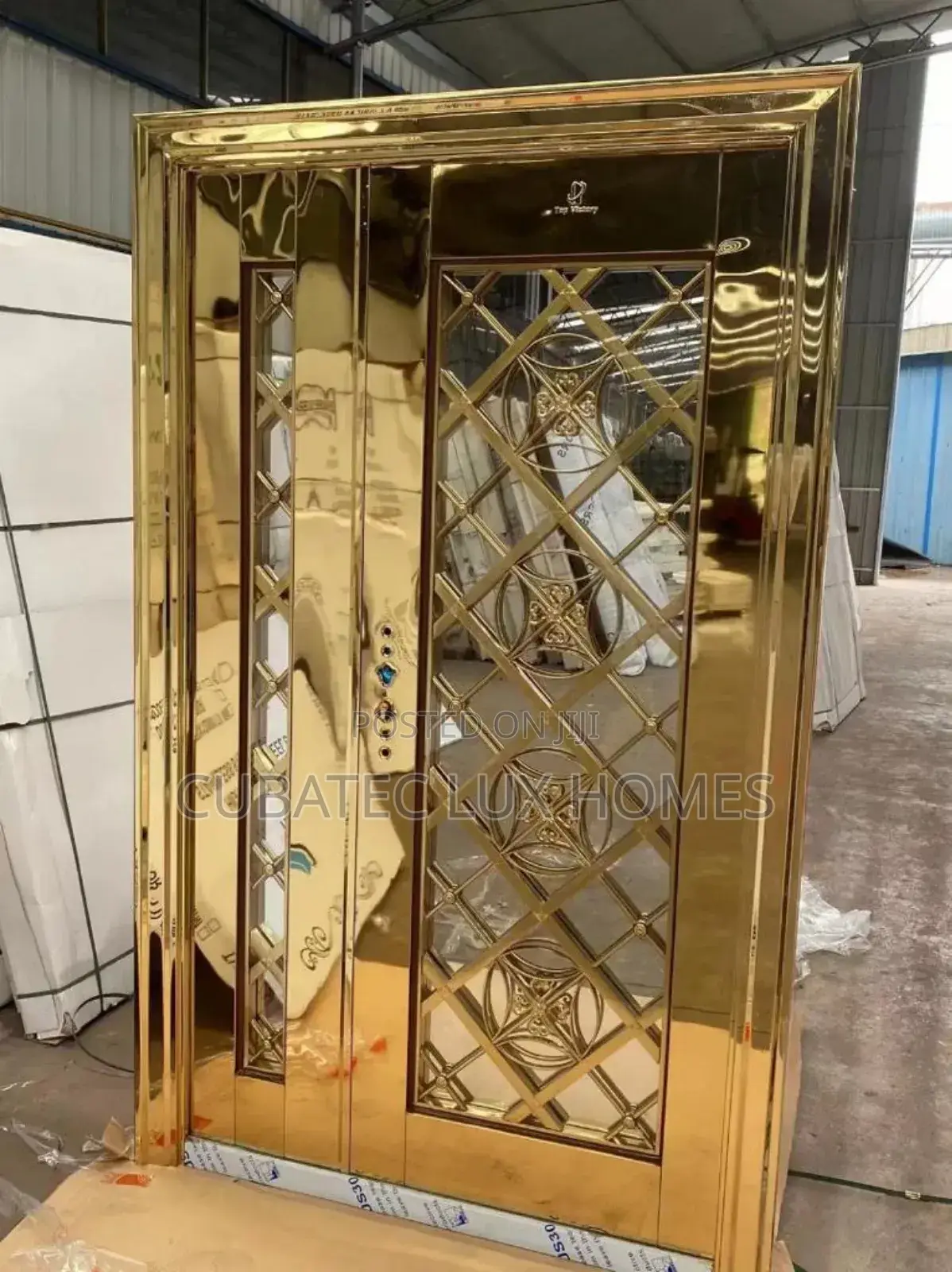 4ft Gold Glass Door