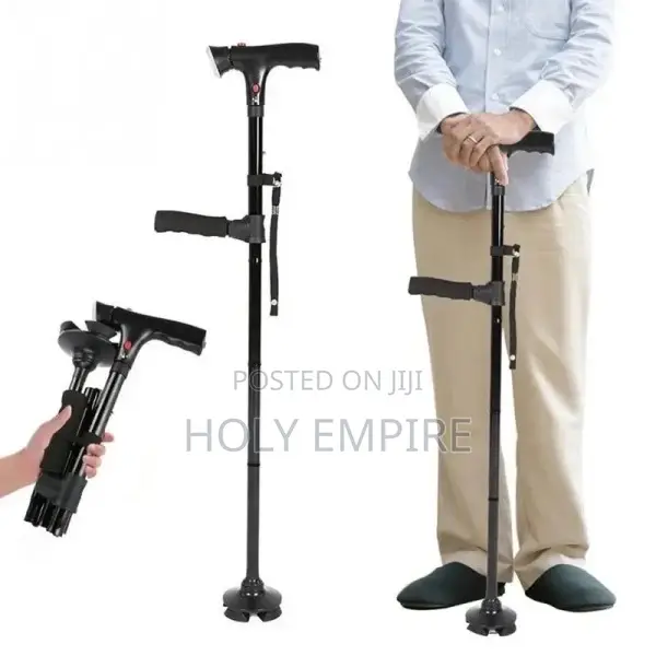 Collapsible Telescopic Folding Cane Elder Cane Led