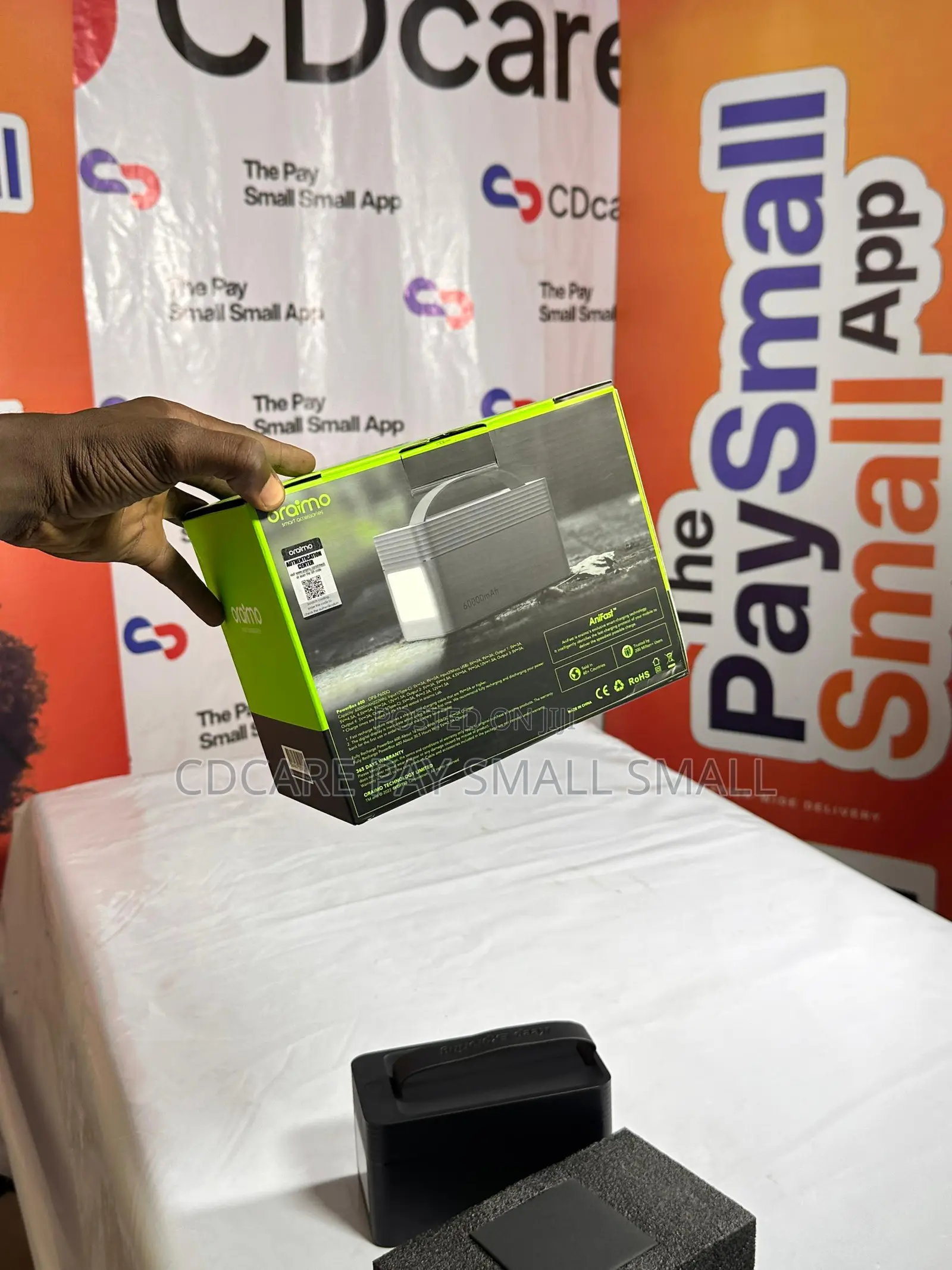 Pay Small Small Oraimo Powerbox on Cdcare.App