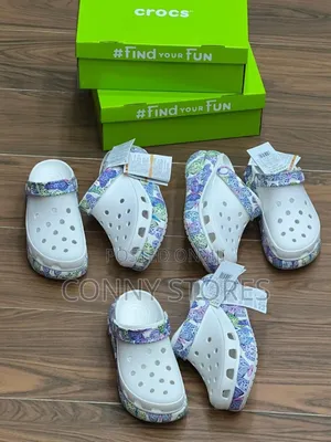 High Quality Classic Crush Crocs White and Blue