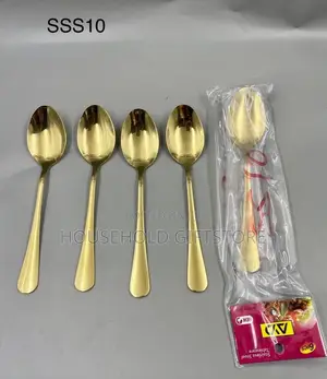 Golden Polished Cutlery (A Dozen)Spoon Fork