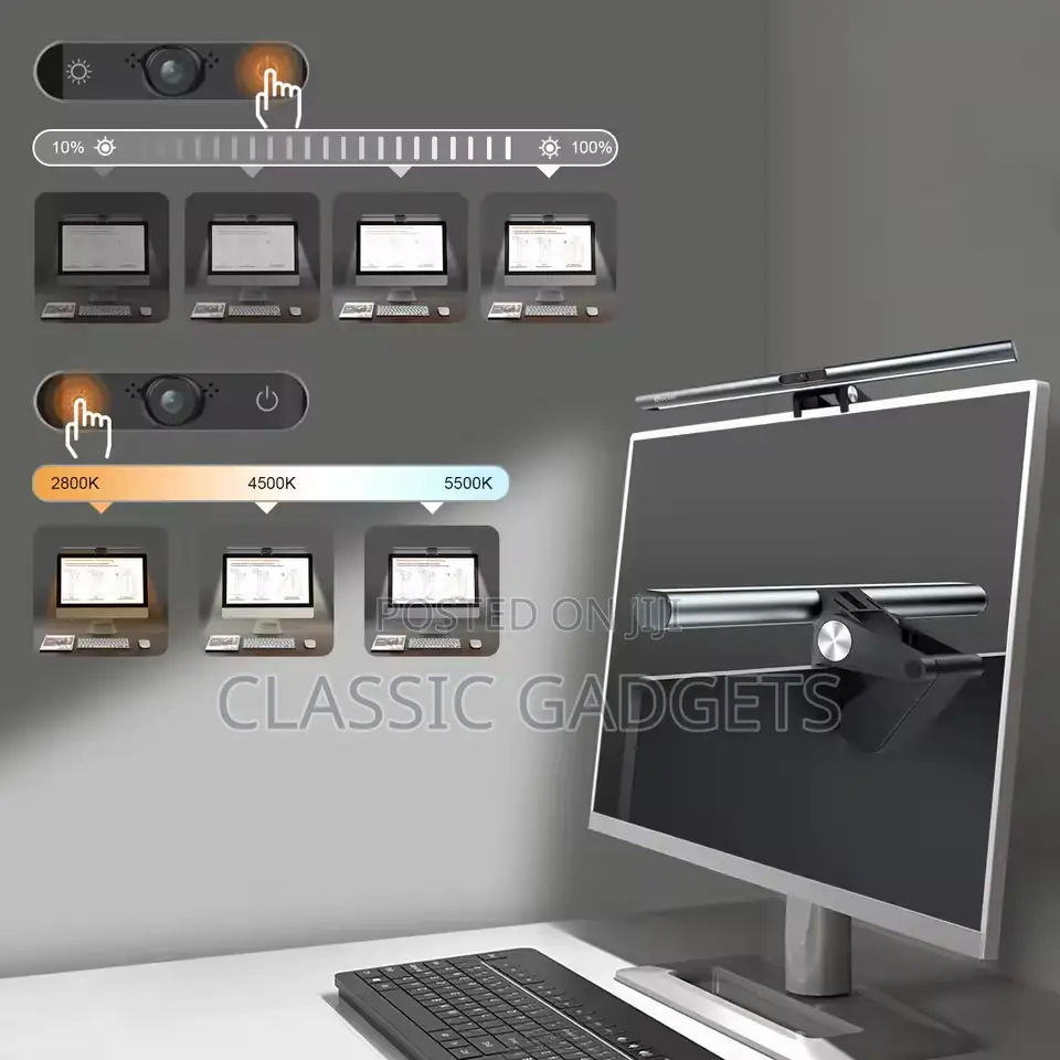 Monitor Light Bar With 1080p Webcam 40cm Touch Screen Bar