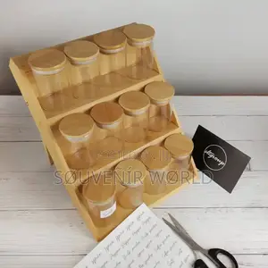 12pcs/Lot Wood Lid Glass Airtight