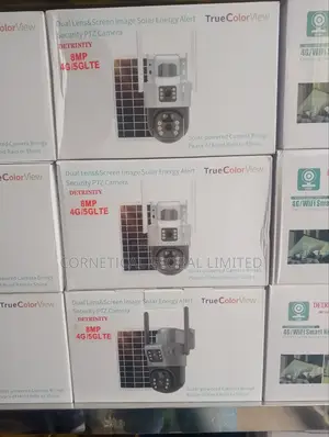 Solar CCTV Camera With Dual Lens 2 Views Screen Image 8mp