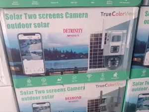 Solar CCTV Camera With Dual Lens 2 Views Screen Image 8mp