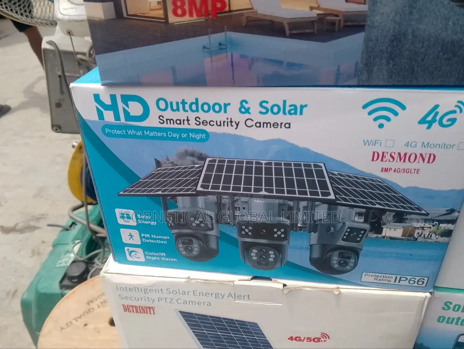 Solar CCTV Triple Lens Visual Camera